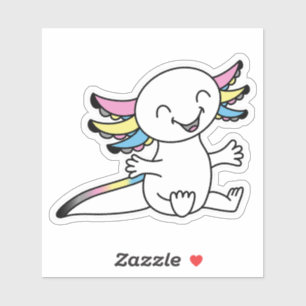 Hug me! Cute Axolotl in Polygender Pride colours