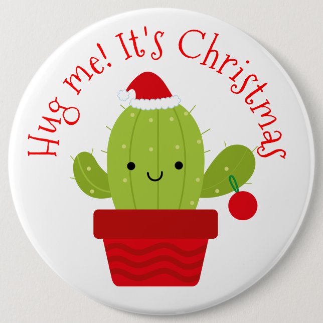 Hug me it's Christmas 6 Cm Round Badge (Front)