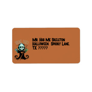Hug Me It's Halloween Label