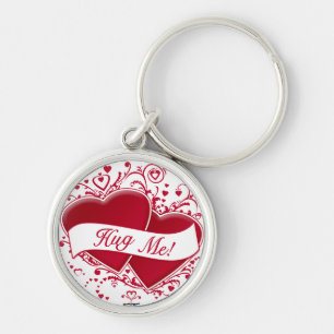 Hug Me! Red Hearts Key Ring
