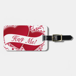 Hug Me! Red Hearts Luggage Tag