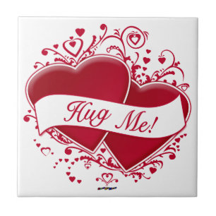 Hug Me! Red Hearts Tile