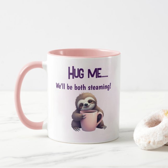 Hug Me Sloth Mug - Cosy and Steaming Fun (With Donut)