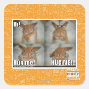 Hug me square sticker