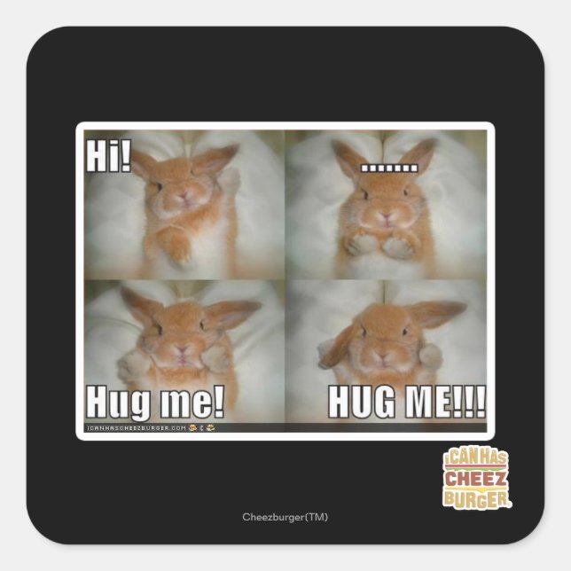 Hug me square sticker (Front)