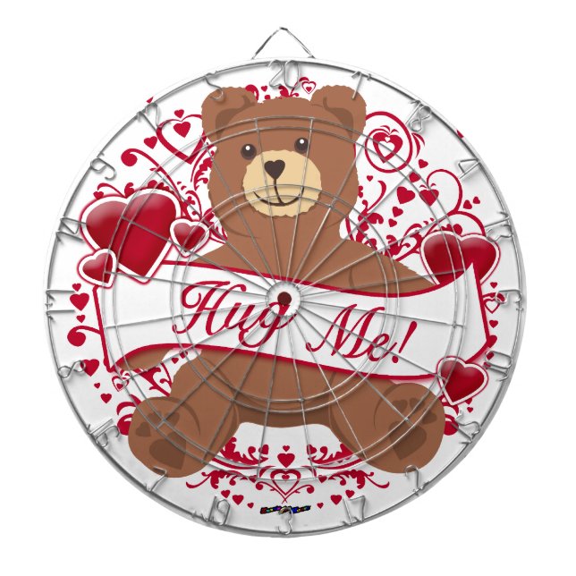 Hug Me! Valentine's Day Teddy Bear Dartboard (Front)