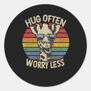 Hug Often Classic Round Sticker
