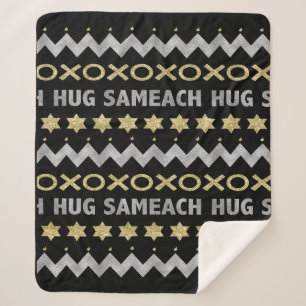 Hug Sameach Sherpa Hanukkah Blanket/Medium Sherpa Blanket
