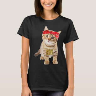 Hug Thug Gangster Life Gold Chain Ca Gangsta Cat T-Shirt