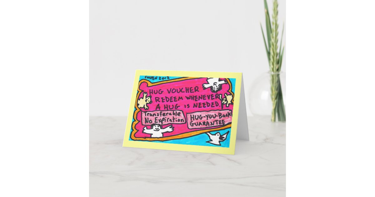 Hug Voucher - greeting card | Zazzle