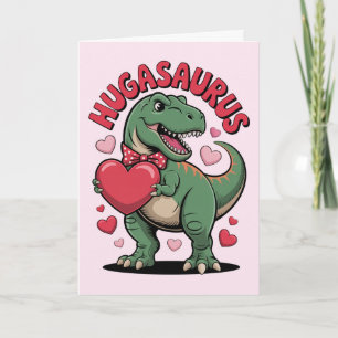 Hugasaurus Funny Dinosaur T Rex Valentines Day Card