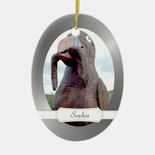 Huge Bird With Worm In Beak Ceramic Tree Decoration