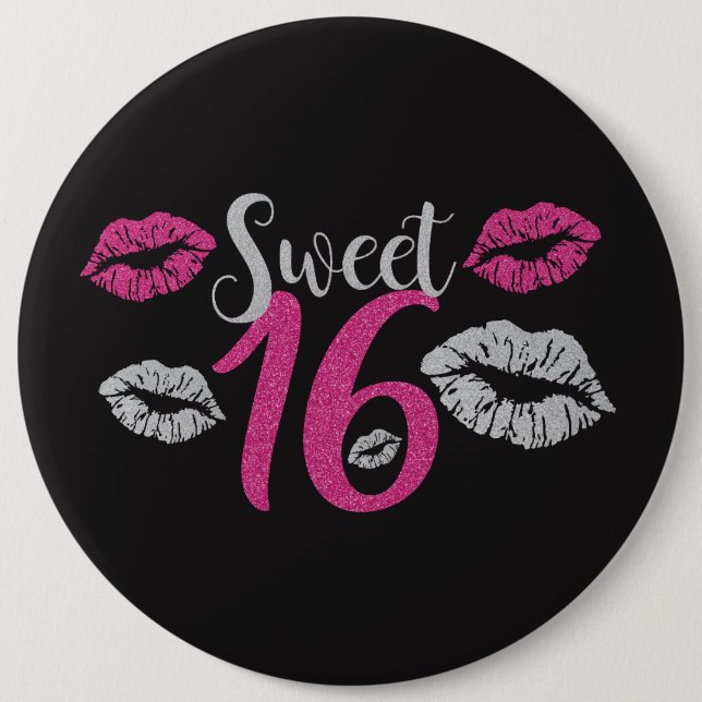 HUGE Birthday Girl Sweet 16 6 Cm Round Badge (Front)