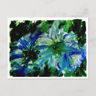 Huge blue flowers postcard