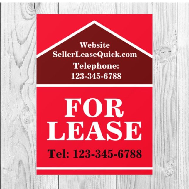  HUGE BOLD FOR LEASE SIGN Real Estate (Lease your property fast with this LARGE BOLD FOR LEASE sign. Easily customized window cling signs.)