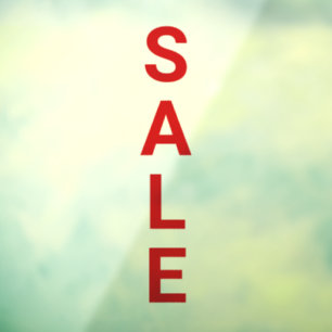 Huge Bold Red Retail Store Sale Vinyl Glass Window Cling