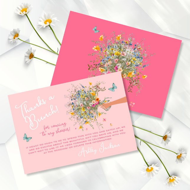 Huge Bouquet Bride Pink Bridal Shower Thank You Invitation (Creator Uploaded)
