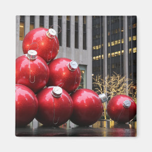 Huge Christmas Ball Ornaments in NYC Magnet