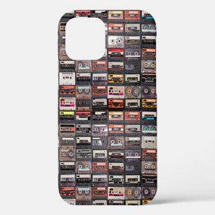 Huge collection of audio cassettes. Retro musical iPhone 12 Case