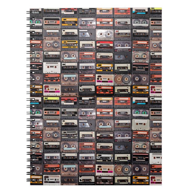 Huge collection of audio cassettes. Retro musical  Notebook (Front)