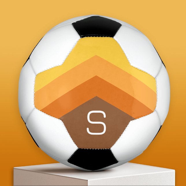 Huge Colourful Chevron Darts with Monogram Football (Custom Soccer Ball)