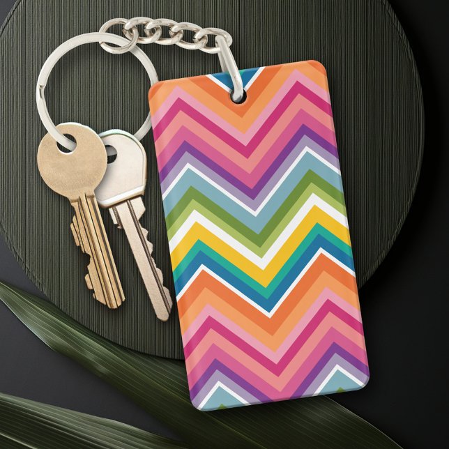 Huge Colourful Chevron Pattern Key Ring (Creator Uploaded)