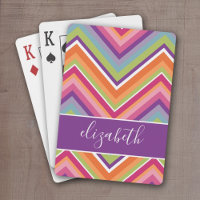 Huge Colourful Chevron Pattern with Name purple