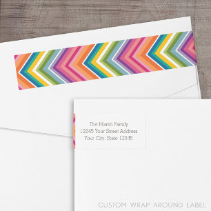 Huge Colourful Chevron Pattern Wrap Around Label