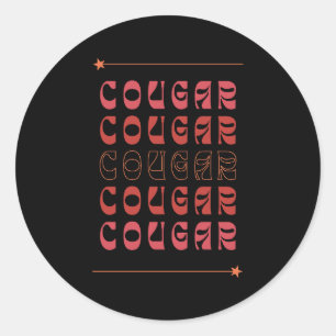 huge cougar classic round sticker