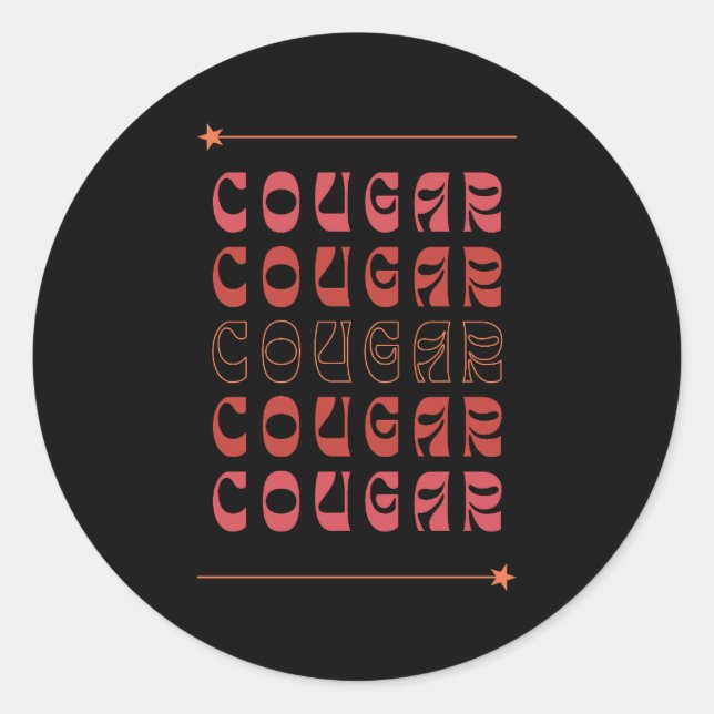 huge cougar classic round sticker (Front)