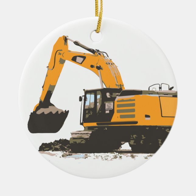 Huge Dirt Excavator Ceramic Tree Decoration (Front)