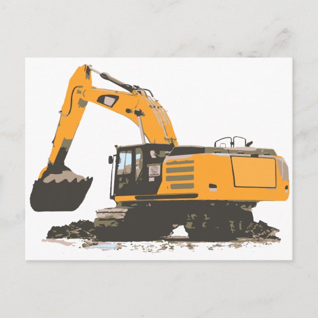 Huge Dirt Excavator Postcard (Front)