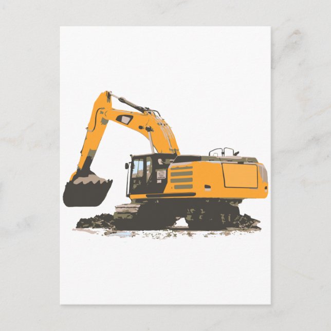 Huge Dirt Excavator Postcard (Front)