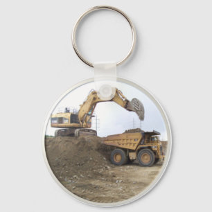 Huge Excavator / Dump Truck Key Ring
