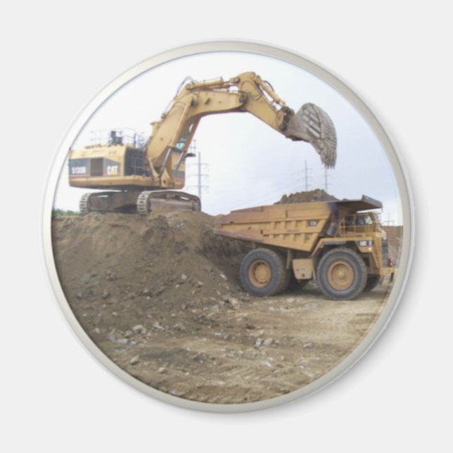 Huge Excavator / Dump Truck Magnet (Front)
