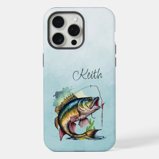 Huge Fish Striking Out of the Water iPhone Case (Back)
