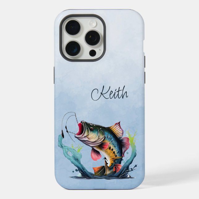 Huge Fish Striking Out of the Water iPhone Case (Back)