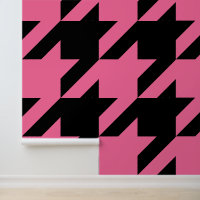 Huge French Pink and Black Houndstooth 