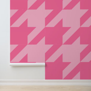 Huge French Pink Houndstooth  Wallpaper