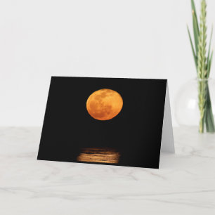 Huge Full Moon   South Padre Island, Texas Card