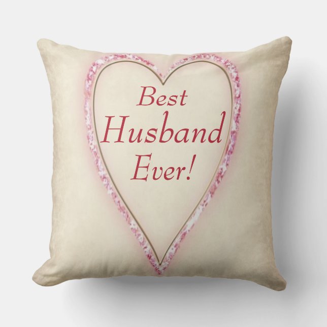 Huge Heart Best Husband Ever Cushion (Front)