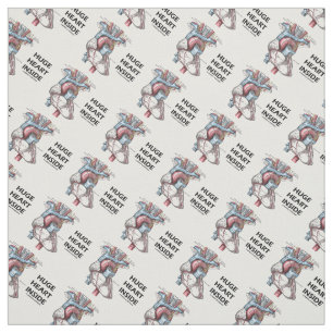 Huge Heart Inside Human Heart Medical Diagram Fabric