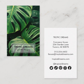 Huge Monstera Botanical Green Garden Photograph Business Card
