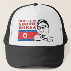 huge only in north korea - kim jong il trucker hat