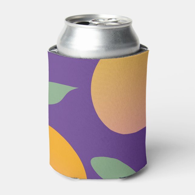 Huge Oranges Purple Pattern Can Cooler (Can Front)