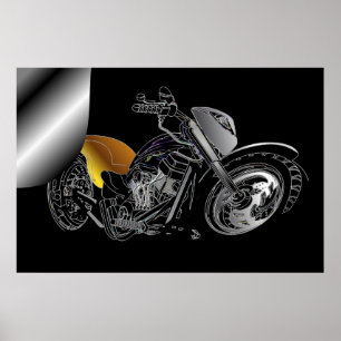 Huge Page Curl Motorcycle Poster