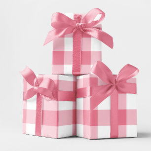 Huge Pink Gingham Check Wrapping Paper