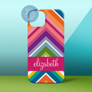 Huge Pink Orange Purple Chevron Pattern with Name