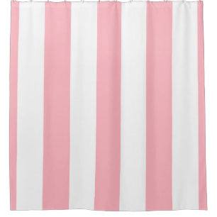 Huge Pink White Vertical Stripe NL #3 Shower Curtain