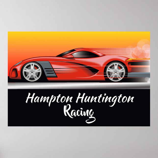 Huge Race Car Poster You Customise (Front)